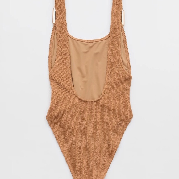 Aerie Shimmery Crinkle Birthday Scoop Cheekiest One Piece Swimsuit NWT - Picture 4 of 10